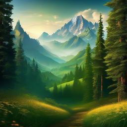 Mountain Background Wallpaper - forest and mountain background  