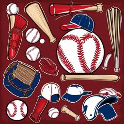 Baseball Clipart, Baseballs and bats in action. 