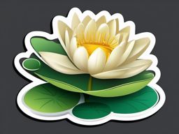 Water Lily Floating on Pond Emoji Sticker - Tranquil beauty on a serene pond, , sticker vector art, minimalist design