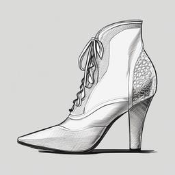 drawing of a fancy shoe  minimal rough sketch scribbles,doodles,black and white