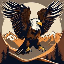 Eagle clipart - eagle showcasing its majestic plumage  