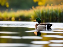 duck clipart - paddling gracefully on a calm pond. 