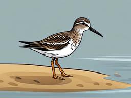 Sandpiper cartoon - shore-walking, pecking bird  cartoon sticker style