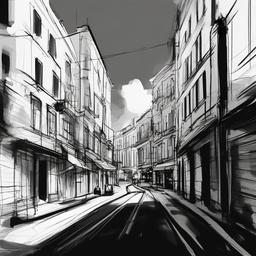 sketch of street  minimal rough sketch scribbles,doodles,black and white