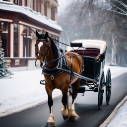 Winter Horse-Drawn Carriage Ride  background picture, close shot professional product  photography, natural lighting, canon lens, shot on dslr 64 megapixels sharp focus