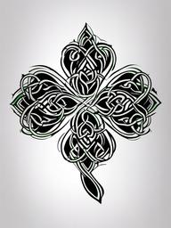 celtic shamrock tattoo  simple color tattoo,minimal,white background