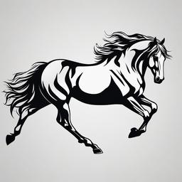 wild horse tattoo  simple tattoo,minimalist,white background