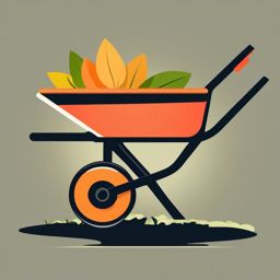 Wheelbarrow Icon - Wheelbarrow icon for labor and gardening,  color vector clipart, minimal style