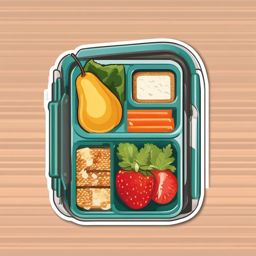 Lunchbox Sticker - Enjoying delicious meals packed in the cool and personalized lunchbox, , sticker vector art, minimalist design