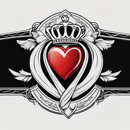 claddagh armband tattoo  simple color tattoo,minimal,white background