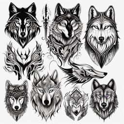 Tattoos Wolves,gallery of various tattoo designs, all featuring the fierce and majestic wolf. , tattoo design, white clean background