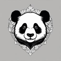 small panda bear tattoo  simple vector color tattoo