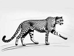 sketch of cheetah  minimal rough sketch scribbles,doodles,black and white