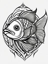 Hawaiian Fish Tattoo - Capture the marine beauty with a tattoo featuring a Hawaiian-inspired fish design.  simple vector color tattoo,minmal,white background