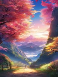 Vibrant and enchanting world. anime, wallpaper, background, anime key visual, japanese manga