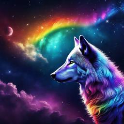 Galaxy Background Wallpaper - galaxy rainbow wolf wallpaper  