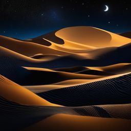 Black Night Background Starry Night Sky Over Desert Dunes  intricate patterns, colors, wallpaper style