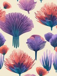 Color-Changing Anemone Clip Art - A sea anemone changing colors,  color vector clipart, minimal style