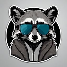 Raccoon Sticker - A curious raccoon with a mask-like face. ,vector color sticker art,minimal