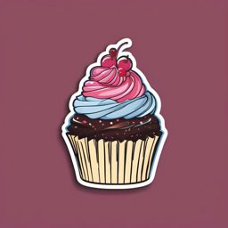 Cupcake Tower Sticker - Sweet indulgence, ,vector color sticker art,minimal