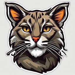 Bobcat cartoon - stealthy feline with sharp senses  cartoon sticker style