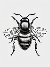 drawing of a wild bee  minimal rough sketch scribbles,doodles,black and white