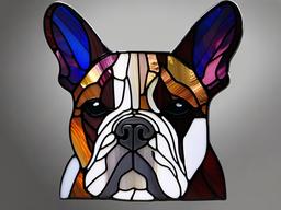 Stained Glass French Bulldog - French bulldog with bat ears  