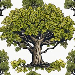 sycamore tree tattoo  simple vector color tattoo