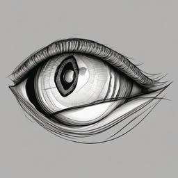 drawing of an octopus eye  minimal rough sketch scribbles,doodles,black and white