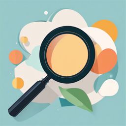 Search Clipart - Magnifying glass symbolizing search and discovery,  color vector clipart, minimal style