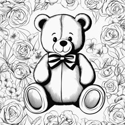 teddy bear clipart black and white 