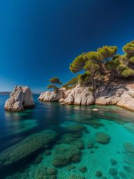 exotic îles d'hyères - capture the exotic beauty of the îles d'hyères, a mediterranean archipelago with turquoise waters and protected marine life. 