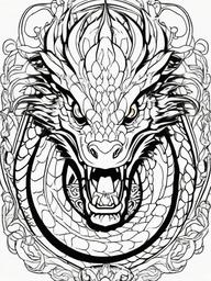 Basilisk Coloring Pages - Deadly Serpent with Petrifying Stare  minimal black outline printable sheet, coloring page