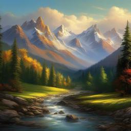 Mountain Background Wallpaper - painting mountains in the background  