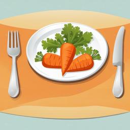 Carrot clipart - carrot on a healthy plate  vector clipart