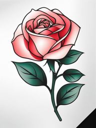 Rose outline tattoo, Minimalist and straightforward tattoos featuring rose outlines.  vivid colors, white background, tattoo design