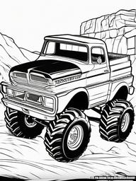 Monster Truck with Scorpion Design Coloring Pages - Tough Trucks with Scorpion Graphics  minimal black outline printable sheet, coloring page