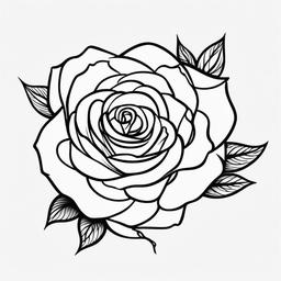 Rose tattoo outlines, Minimalist rose tattoos with simple outline designs. , color tattoo design, clean white background draw in minimalism style