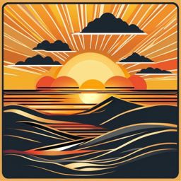 Sunrise icon - Sunrise icon symbolizing the start of a new day,  color clipart, vector art