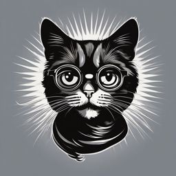 Clever Cat Graphic - Graphic of a cat with a funny twist or humorous expression. , t shirt vector art