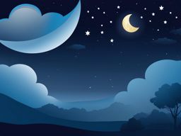 moon clipart - a crescent moon in the night sky. 