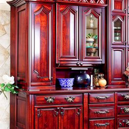 dragon's treasure kitchen with dragon claw cabinet handles and gemstone accents. 