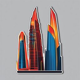 Baku Flame Towers sticker- Trio of flame-shaped skyscrapers in Baku, Azerbaijan, , sticker vector art, minimalist design