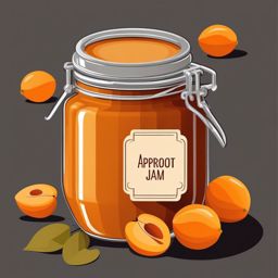 Apricot Jam Jar Clipart - A jar of homemade apricot jam.  color vector clipart, minimal style