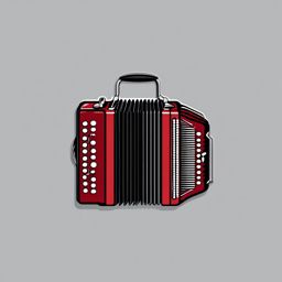 Diatonic Accordion Sticker - Squeezing out traditional and folk melodies on the diatonic accordion, , sticker vector art, minimalist design