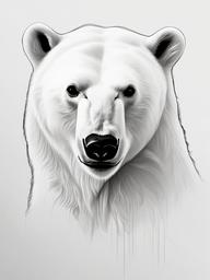 drawing of a polar bear  minimal rough sketch scribbles,doodles,black and white