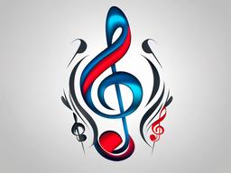 3d music note tattoos  simple vector color tattoo