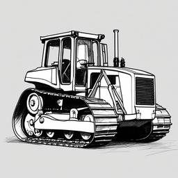 sketch of a bulldozer  minimal rough sketch scribbles,doodles,black and white