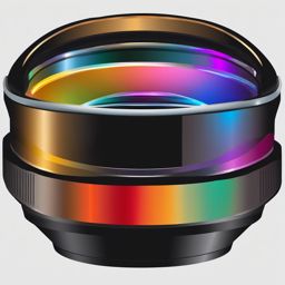 Clipart of a Camera Lens - Camera lens for photography and focus,  color vector clipart, minimal style