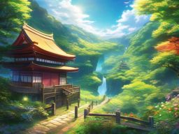 Enchanting vibrant world. anime, wallpaper, background, anime key visual, japanese manga